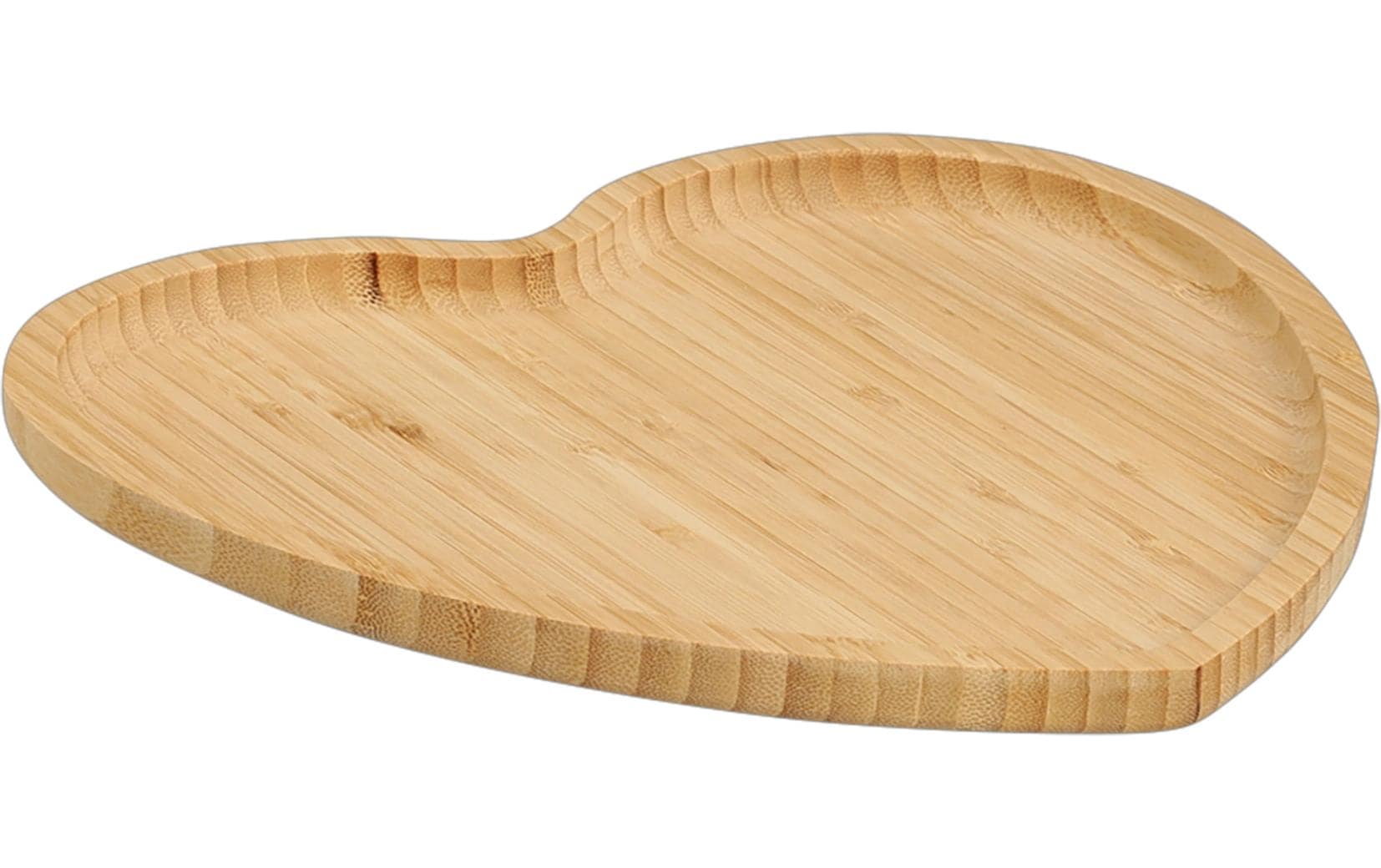 Zeller Present Serviertablett Herz 27 x 25 cm, Bambus