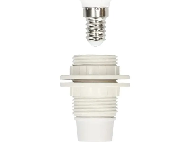 Max Hauri Lampenfassung E14 Randmantel weiss, M10 x 1