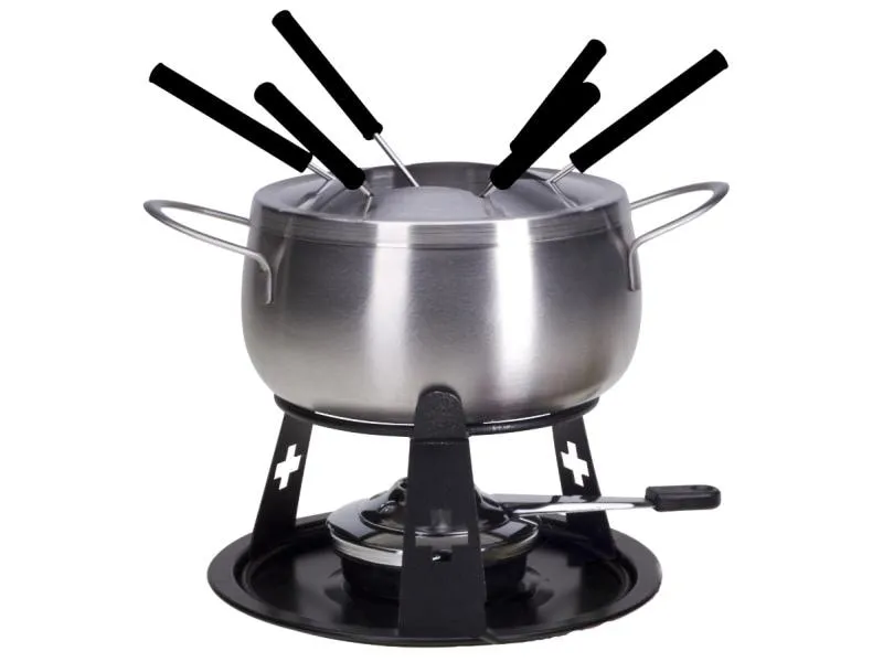 Nouvel Fleischfondue-Set CH-Kreuz 9 Teile, Schwarz/Silber Nouvel Fleischfondue-Set CH-Kreuz 9 Teile, Schwarz/Silber