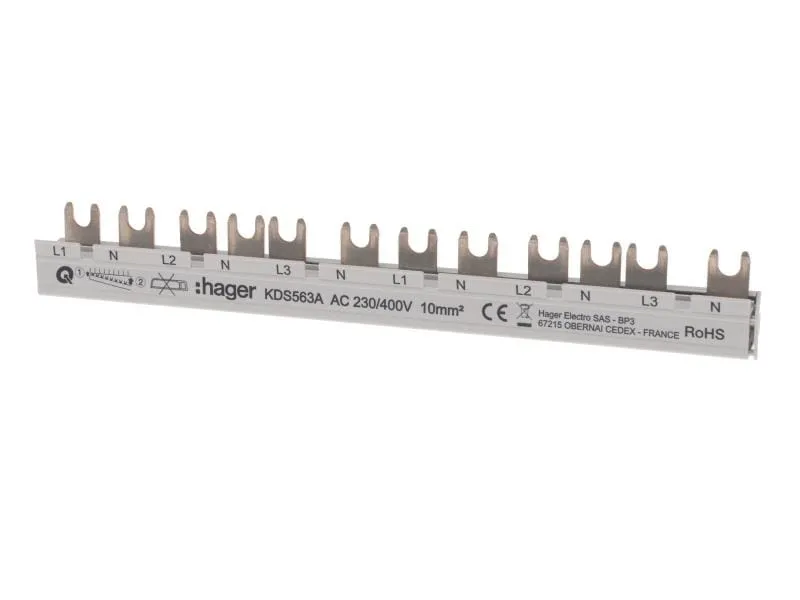 Hager Kammschiene 12M 63A (1PN)x6 QB Hager Kammschiene 12M 63A (1PN)x6 QB