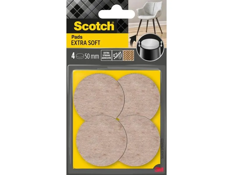 3M Filzgleiter Extra-Soft, Ø 50 mm, Beige, 4er Pack 3M Filzgleiter Extra-Soft, Ø 50 mm, Beige, 4er Pack