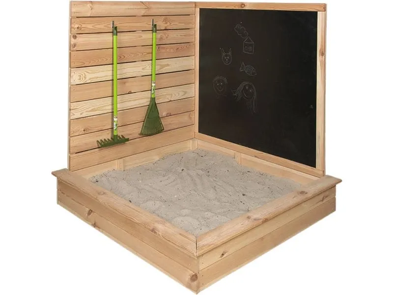 Esschert Design Eck-Sandkasten mit Tafel Holz 115.5 cm