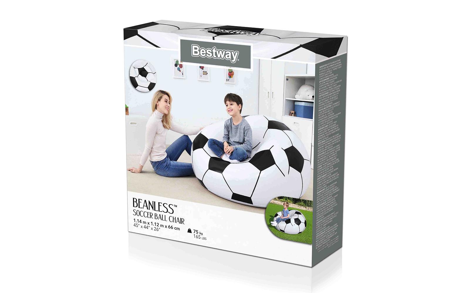 Bestway Aufblasbarer Sessel Up, In und Over Fussball, 114 x 112 cm