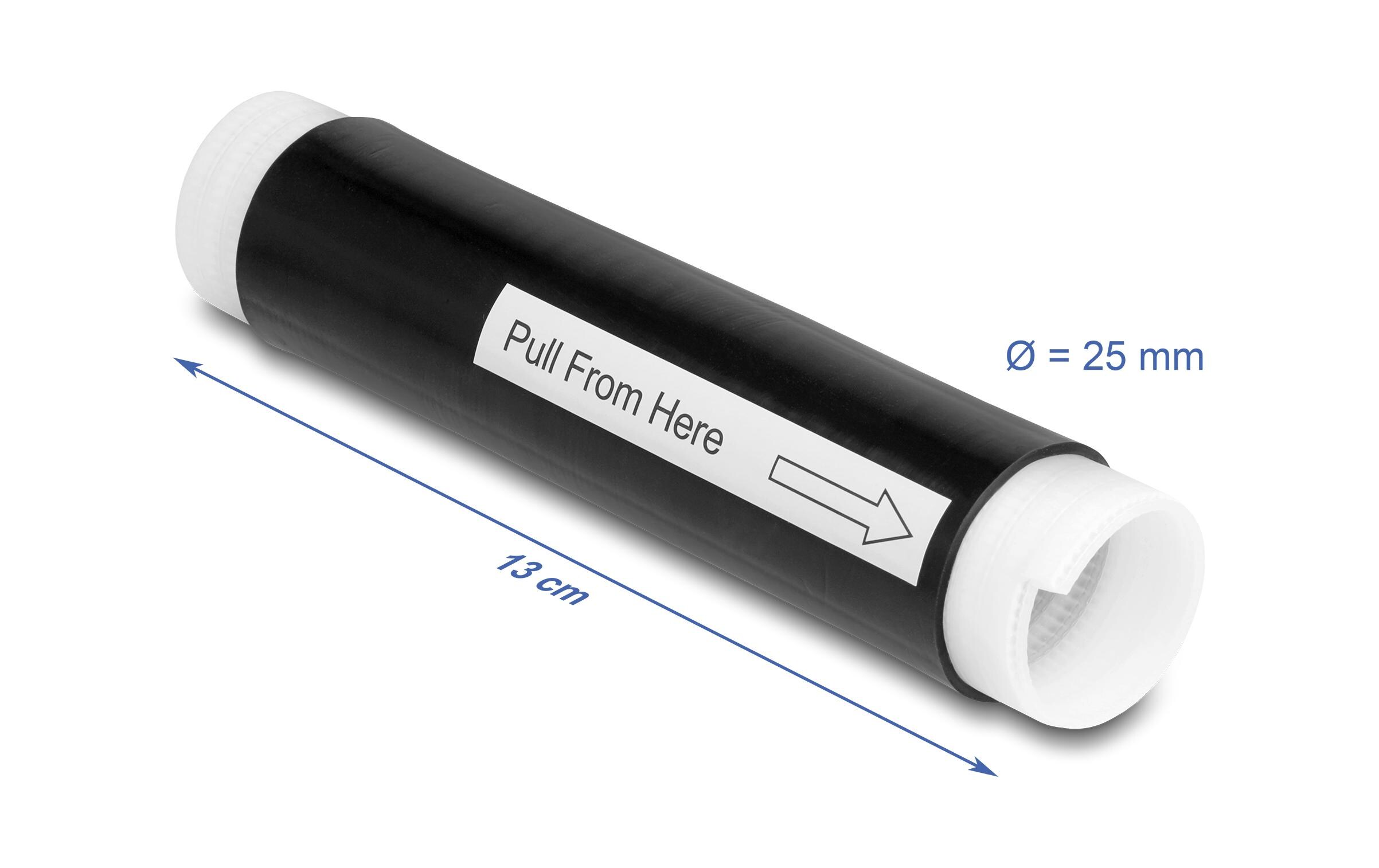 Delock Kaltschrumpfschlauch 0.13 m x 25 mm Schwarz 2 Stück