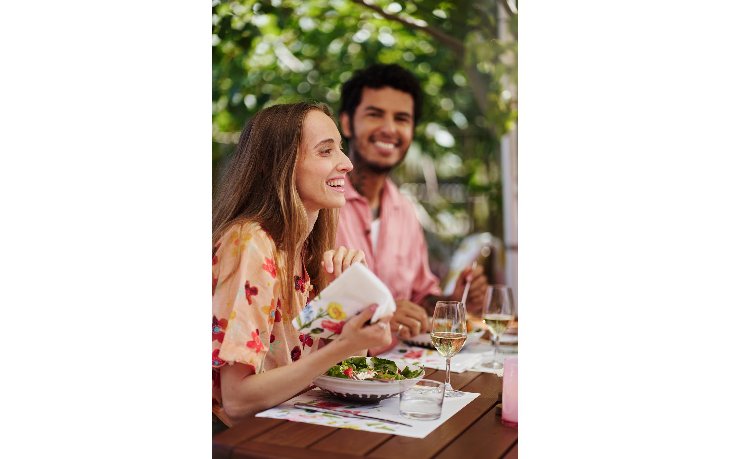 Duni Tischset Bio DC Flowy 100 Stück, 30 cm x 40 cm, Mehrfarbig