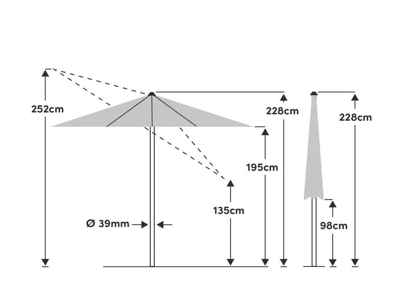Suncomfort by Glatz Sonnenschirm Slide Ø 250 cm, Light Grey Suncomfort by Glatz Sonnenschirm Slide Ø 250 cm, Light Grey
