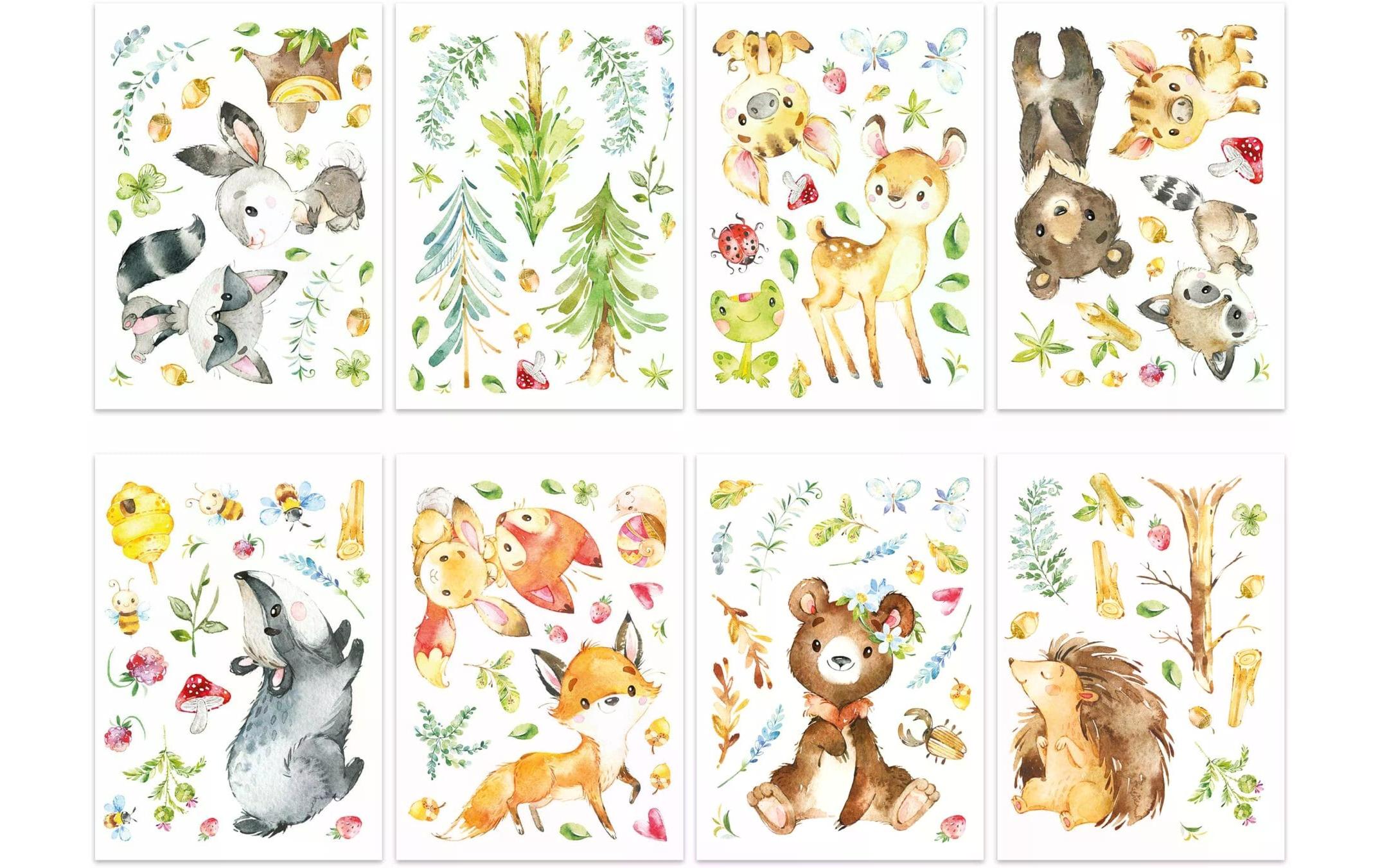 Papierdrachen Wandtattoo-Set Waldtiere Papierdrachen Wandtattoo-Set Waldtiere