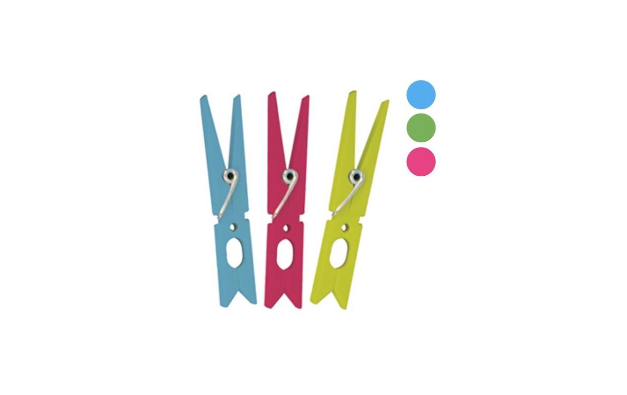MSV Wäscheklammern Blau/Grün/Pink, 10 Stück