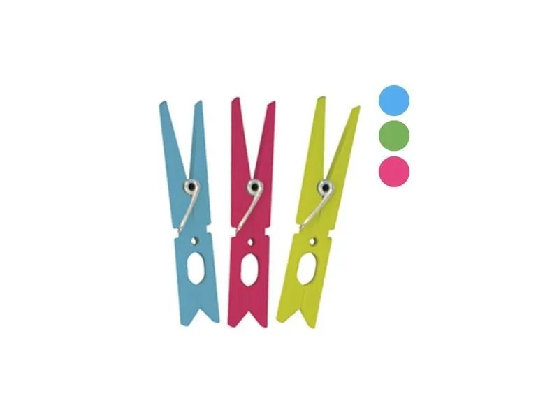 MSV Wäscheklammern Blau/Grün/Pink, 10 Stück