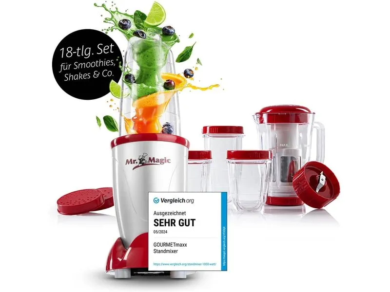 GOURMETmaxx Smoothie Maker Mr. Magic Rot/Silber
