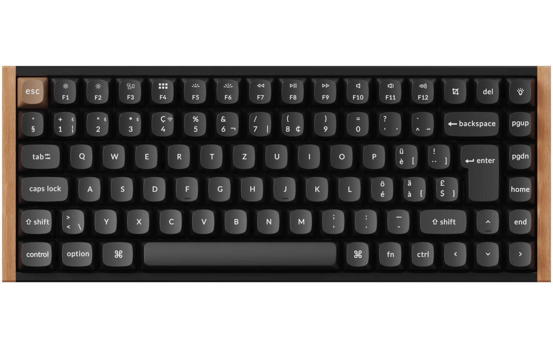 Keychron Gaming-Tastatur K2 HE Black Wood Magnetic Switch