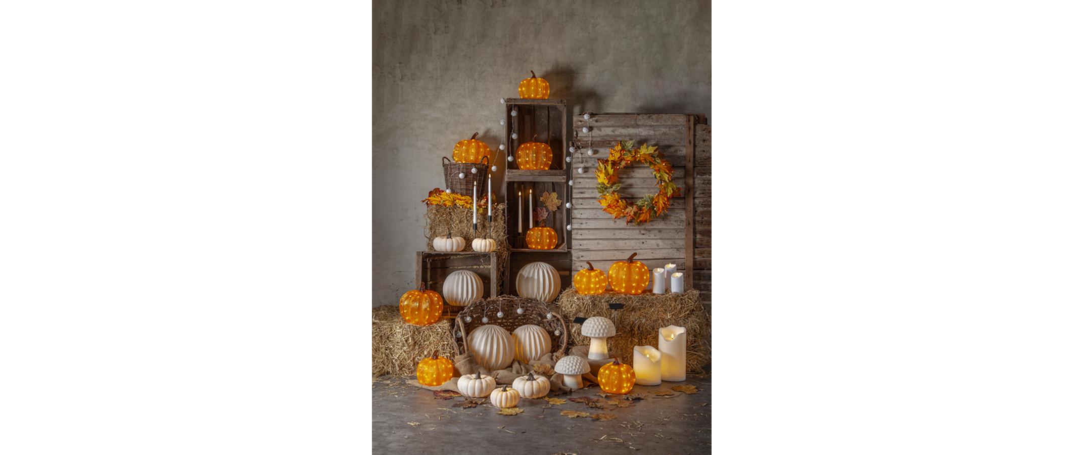 Star Trading Lichterkette Herbstkranz, 30 LEDs, Ø 45 cm,