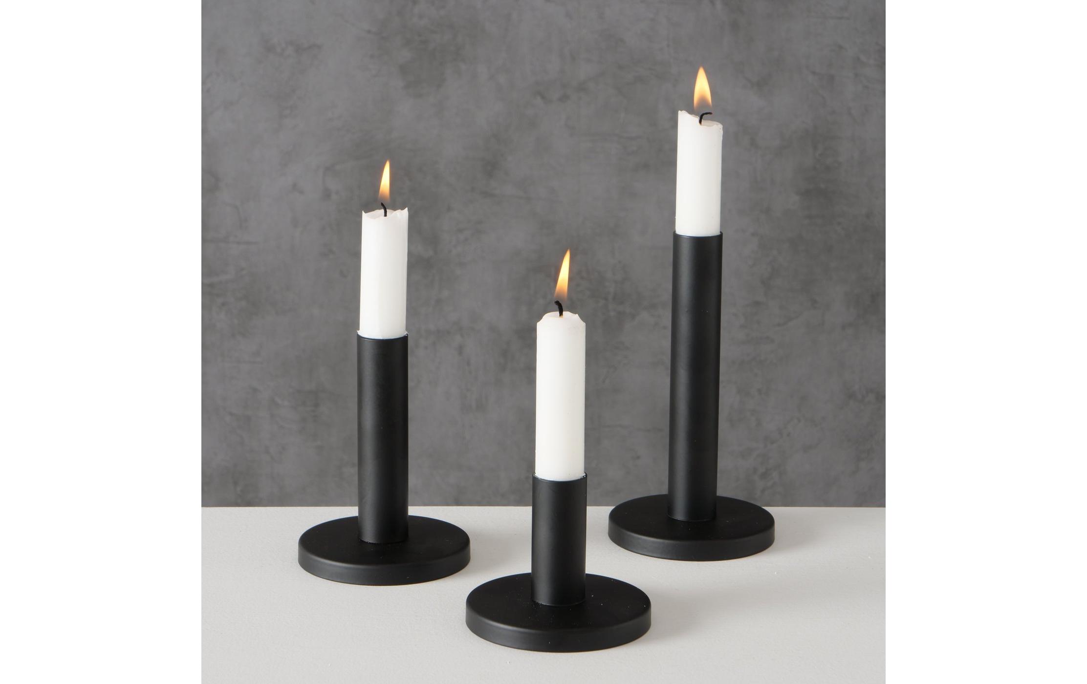 Boltze Kerzenhalter Malko 3-teilig, Schwarz