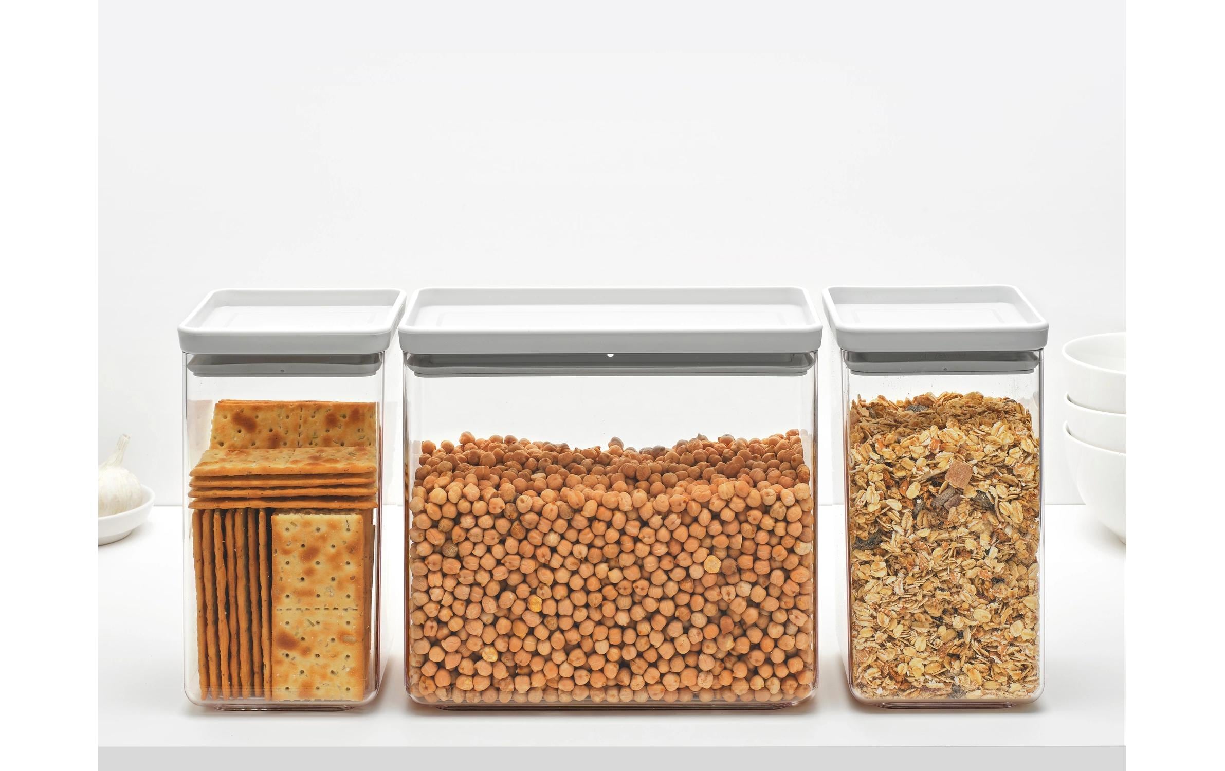 Brabantia Vorratsdose Tasty+ 6.7 l, Hellgrau/Transparent