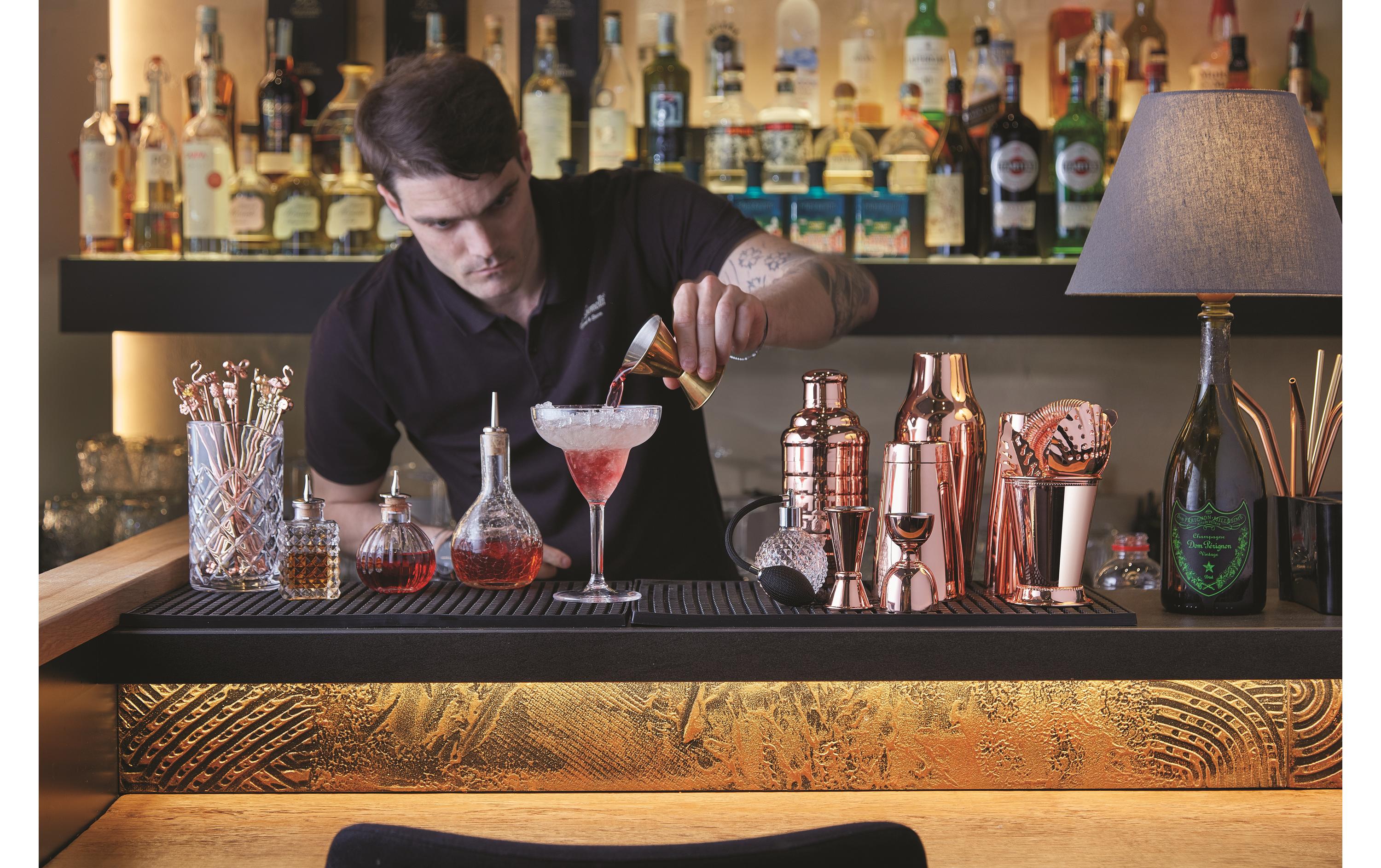 Paderno Cocktailrührer Flamingo 4 Stück, Rosé/Kupfer