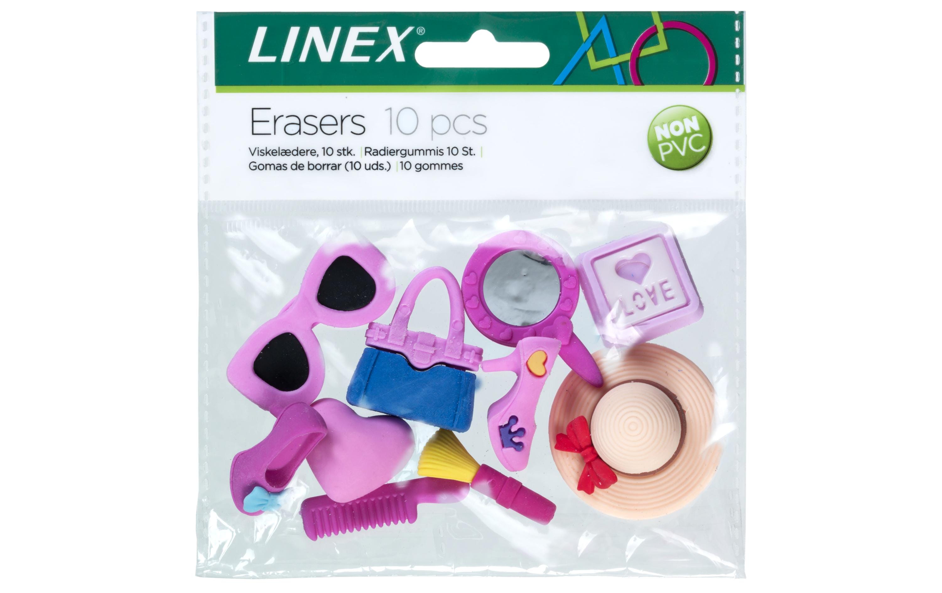 Linex Radiergummi Girls 3D 10 Stück, Violett Linex Radiergummi Girls 3D 10 Stück, Violett