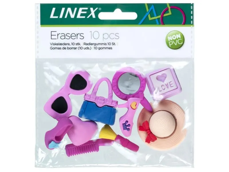 Linex Radiergummi Girls 3D 10 Stück, Violett