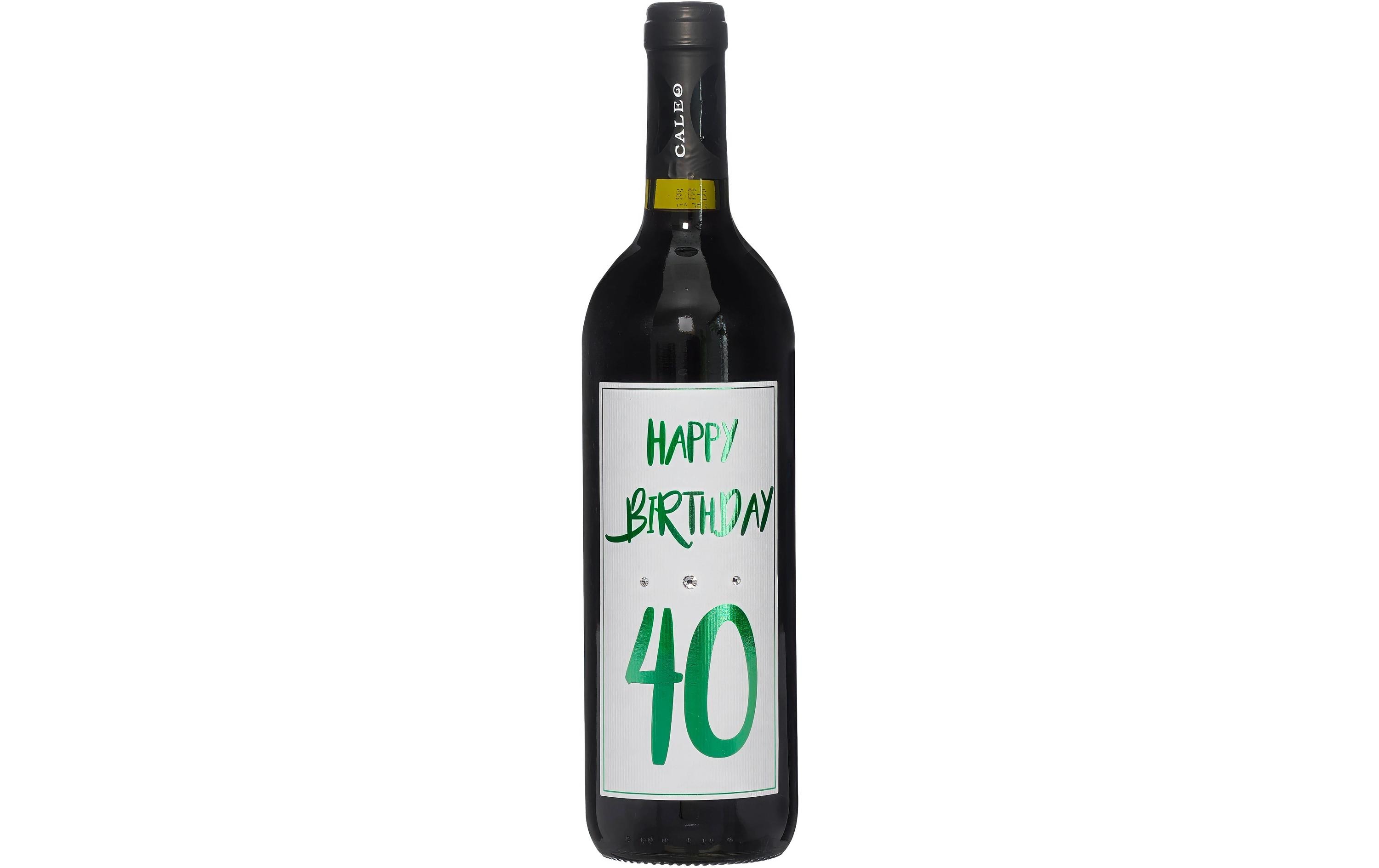 Dreams and Fantasy Geschenkidee Rotwein Happy Birthday 40 Grün, 750 ml