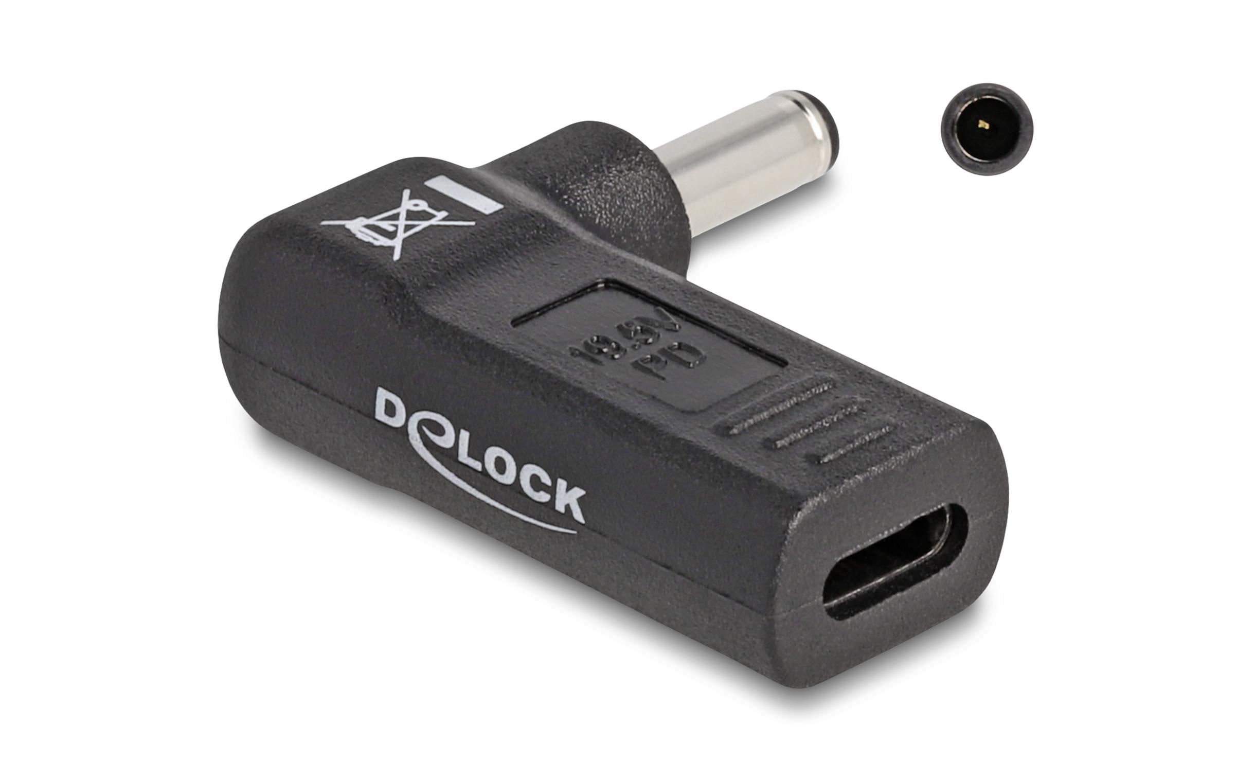 Delock Adapter USB-C zu Dell 4.5 x 3.0 mm 90° gewinkelt Delock Adapter USB-C zu Dell 4.5 x 3.0 mm 90° gewinkelt