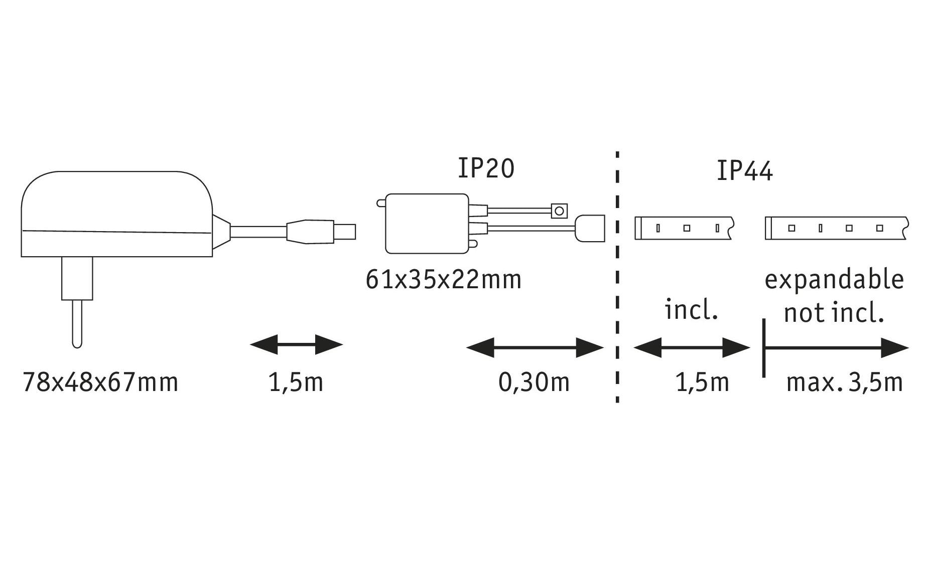 Paulmann LED-Stripe MaxLED 250 RGBW, 1.5 m Basisset