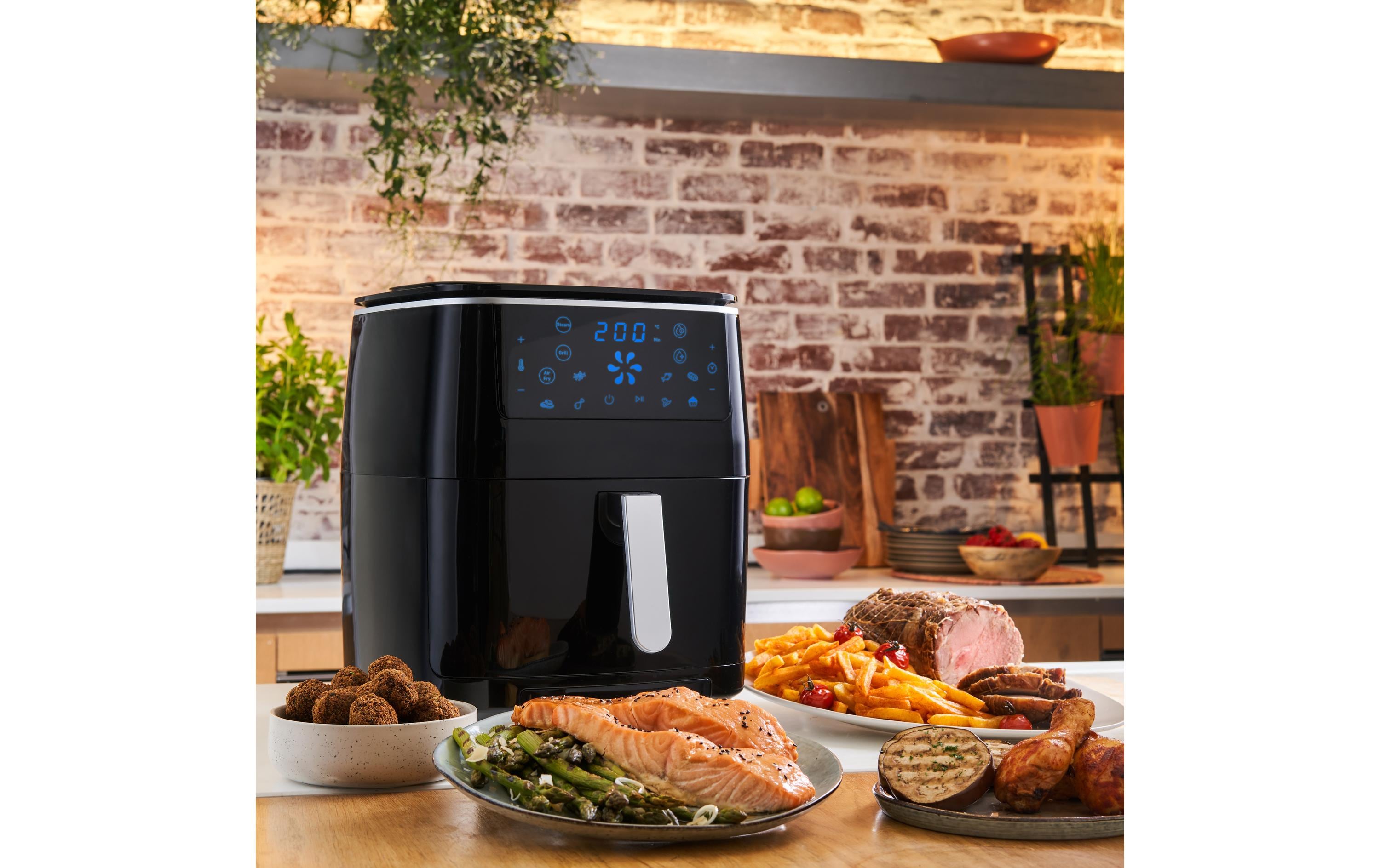 Tefal Heissluft-Fritteuse Easy Fry Grill & Steam 3 in 1, Schwarz