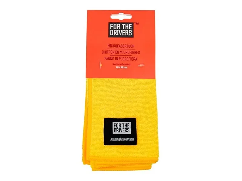 For The Drivers Mikrofasertuch 40 x 40 cm, gelb For The Drivers Mikrofasertuch 40 x 40 cm, gelb