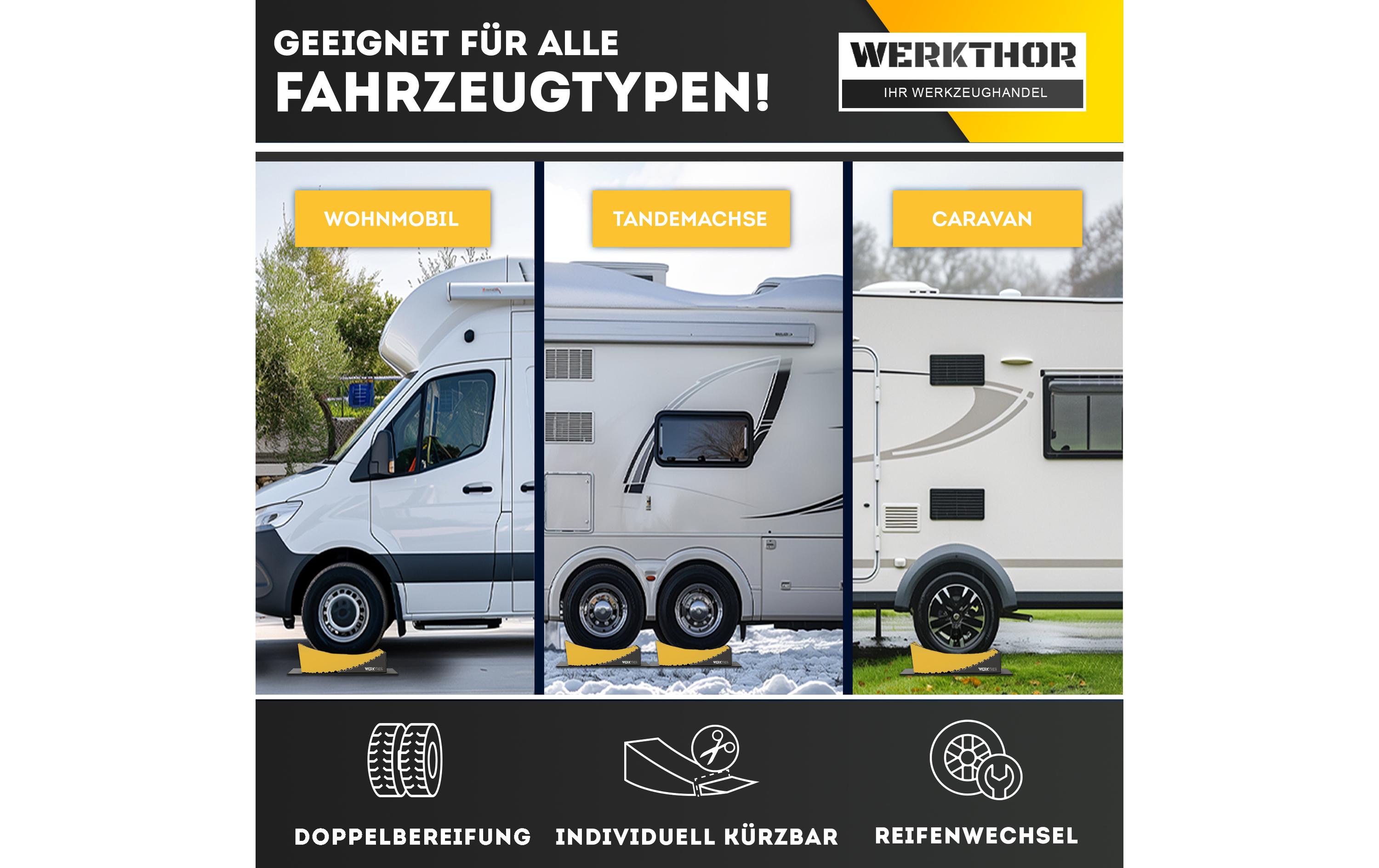 Werkthor Stufenlose Auffahrkeile 2er Set, Gelb