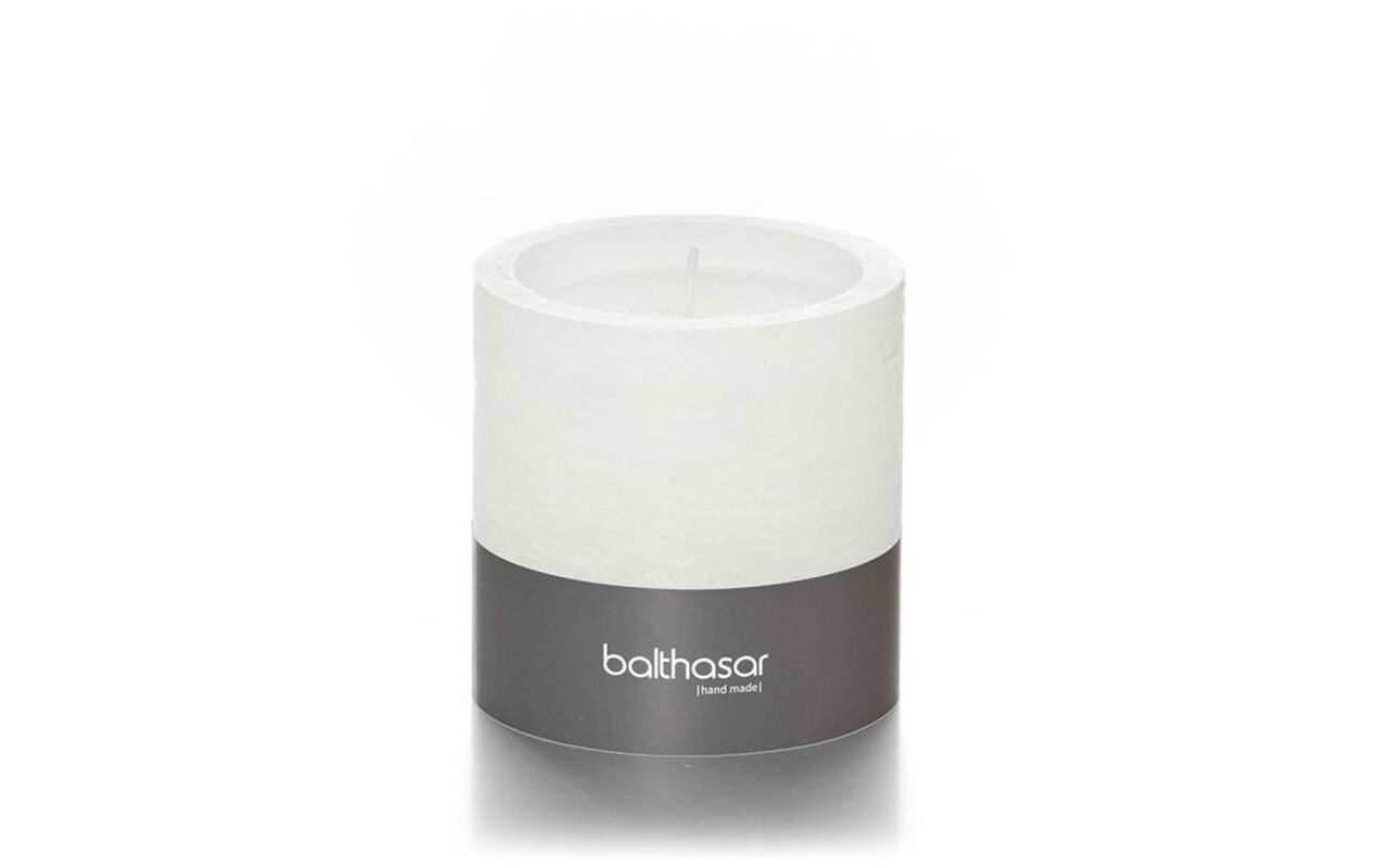 balthasar Kerze Rustico 10 cm x 10 cm, Weiss