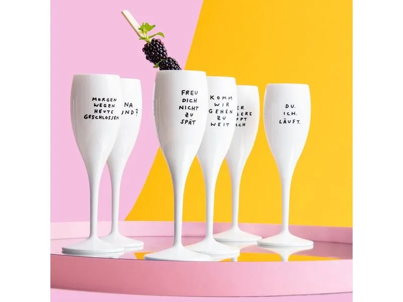 Koziol Sektglas Freu dich nicht 100 ml, 1 Stück, Weiss Koziol Sektglas Freu dich nicht 100 ml, 1 Stück, Weiss