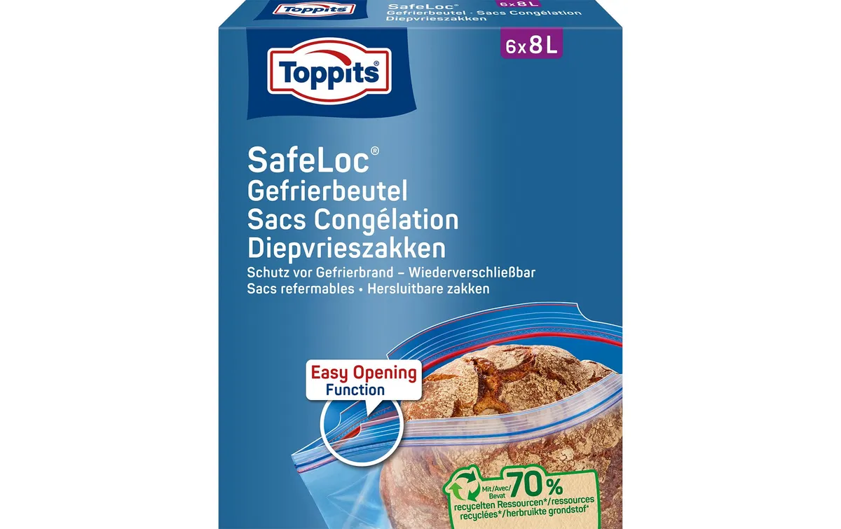 Toppits Gefrierbeutel Doppelverschluss SafeLoc, 6 Stück Toppits Gefrierbeutel Doppelverschluss SafeLoc, 6 Stück