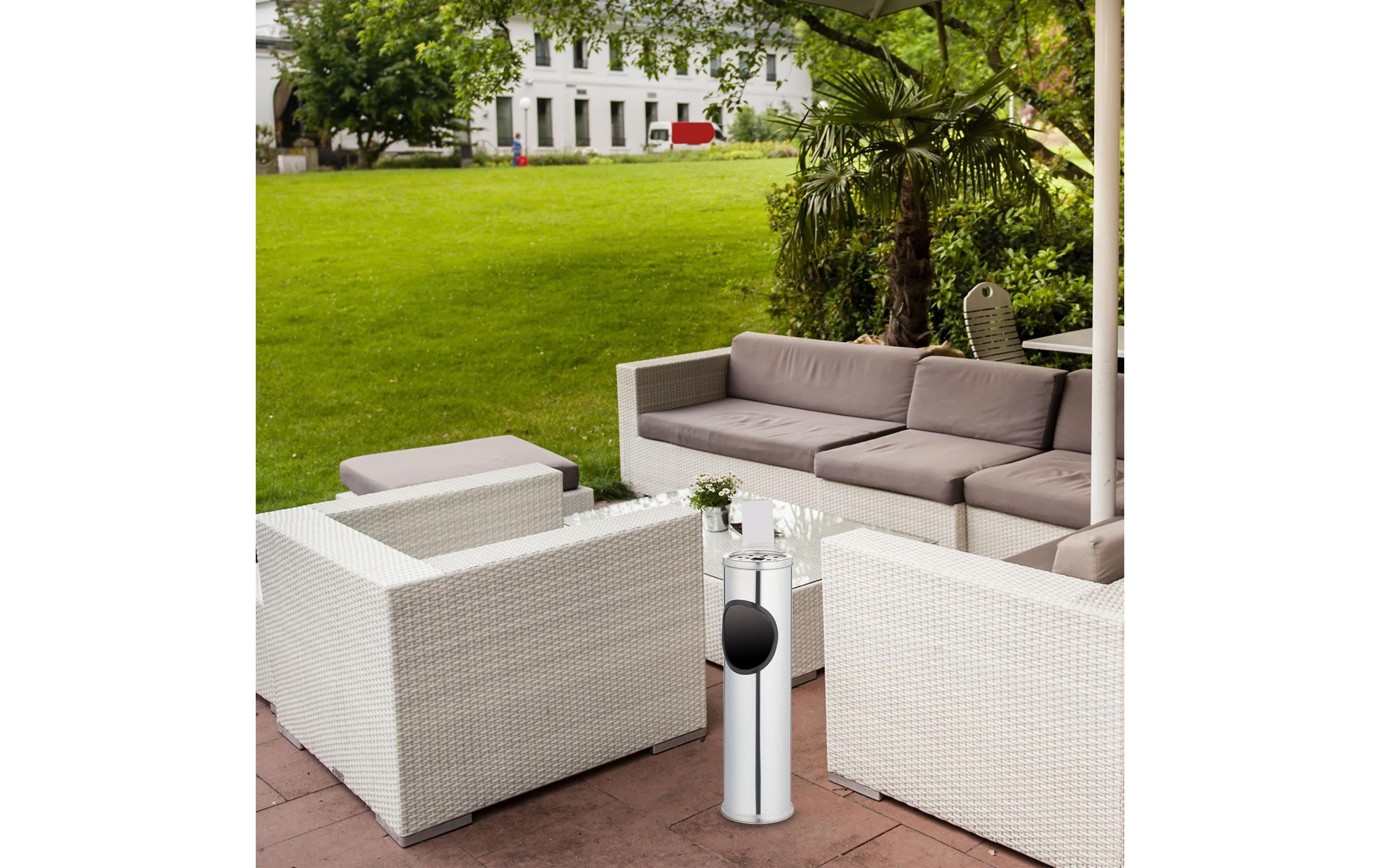 relaxdays Standascher aus Edelstahl Silber