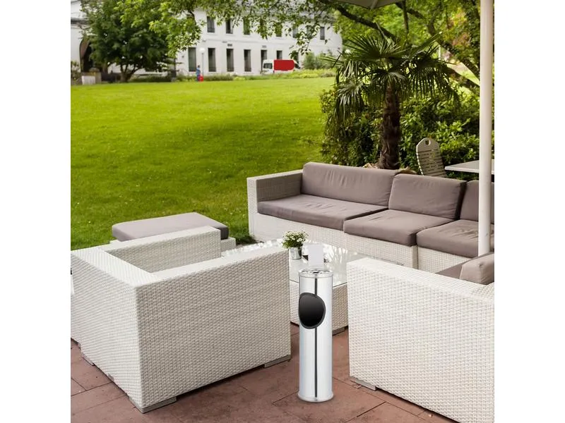 relaxdays Standascher aus Edelstahl Silber relaxdays Standascher aus Edelstahl Silber
