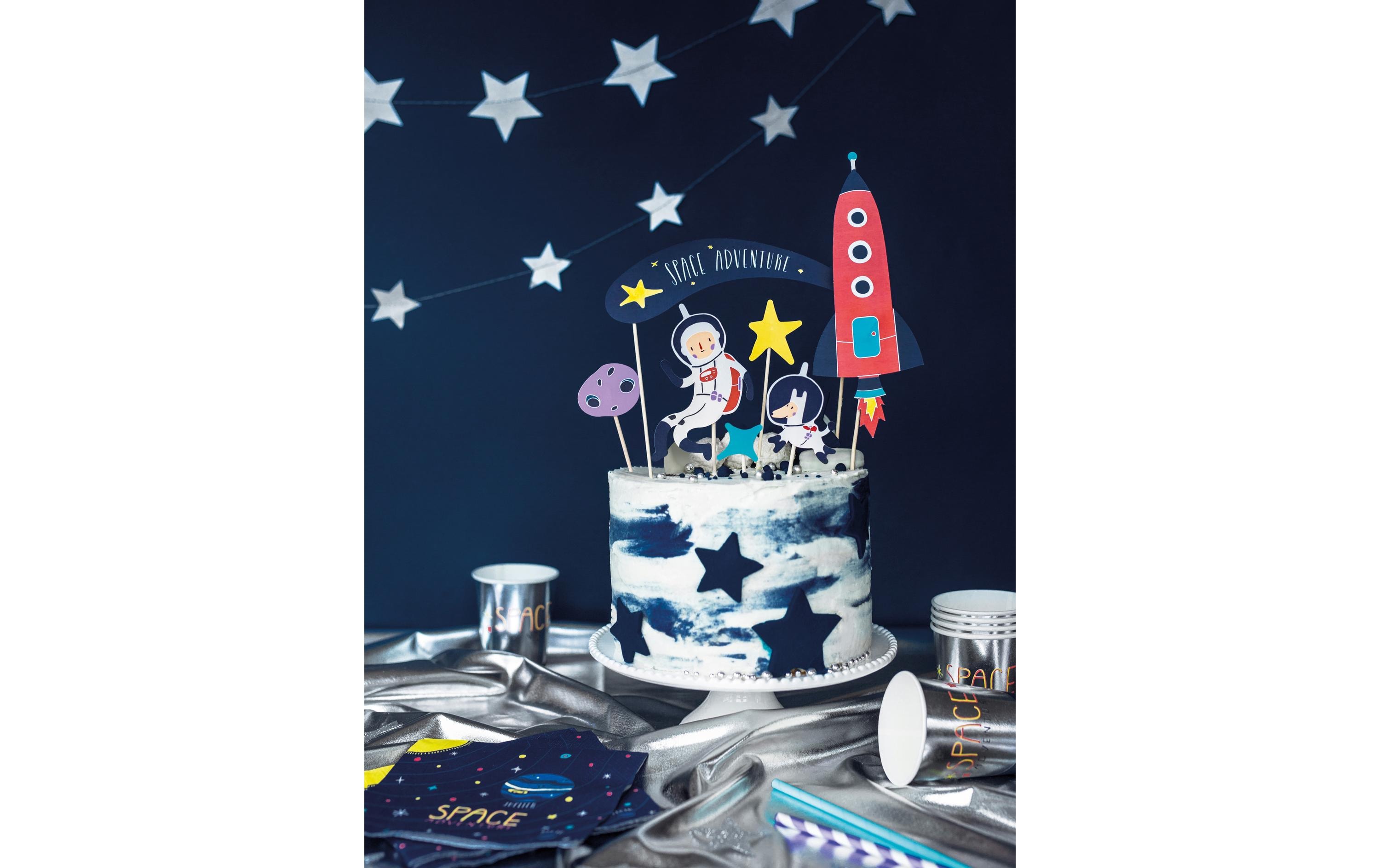 Partydeco Kuchen-Topper Kosmos 1 Stück, Mehrfarbig