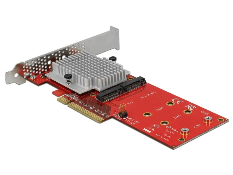 Delock Host Bus Adapter 2x NVME M.2 SSDs, PCI-Ex8, bootfähig Delock Host Bus Adapter 2x NVME M.2 SSDs, PCI-Ex8, bootfähig