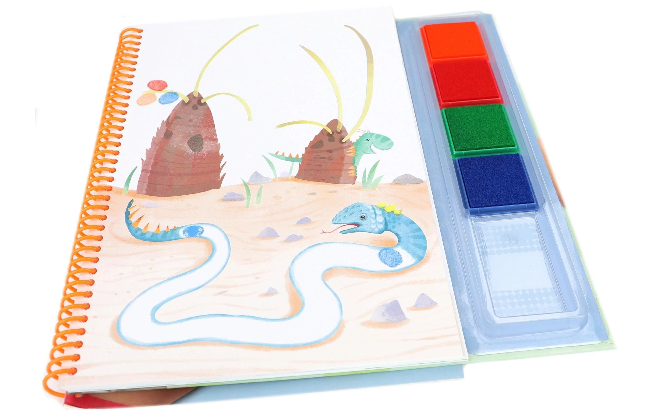 Depesche Malset Dino World 25 Seiten, 4 Stempelfarben