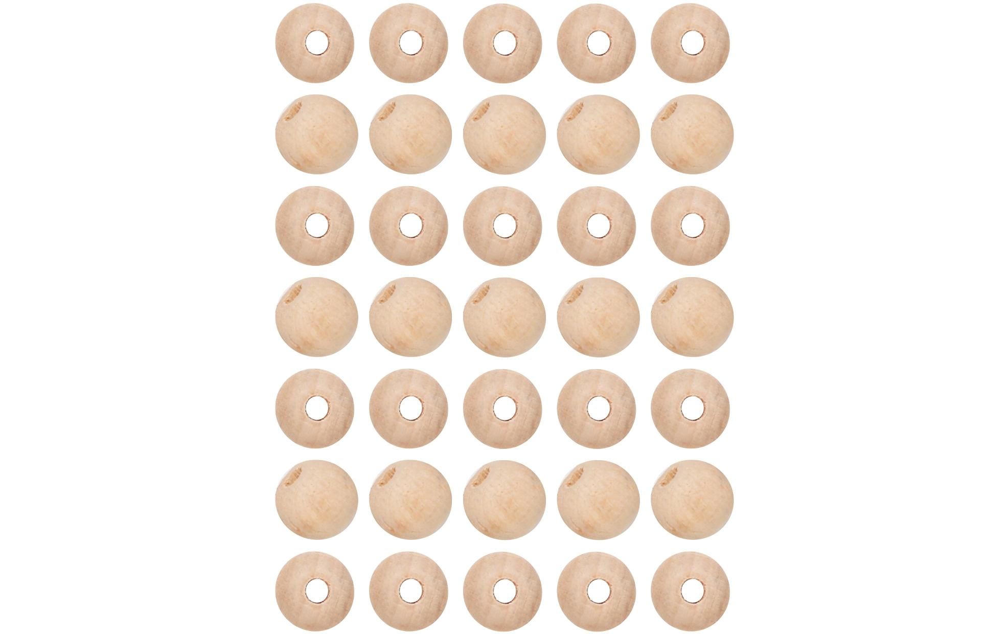 lalana Holzperlen Hölzerne Perlen 10 mm, 35 Stück