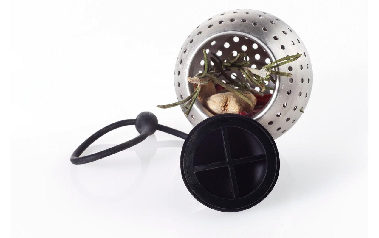 AdHoc Tee-Gewürzsieb Spice Bomb Schwarz/Silber