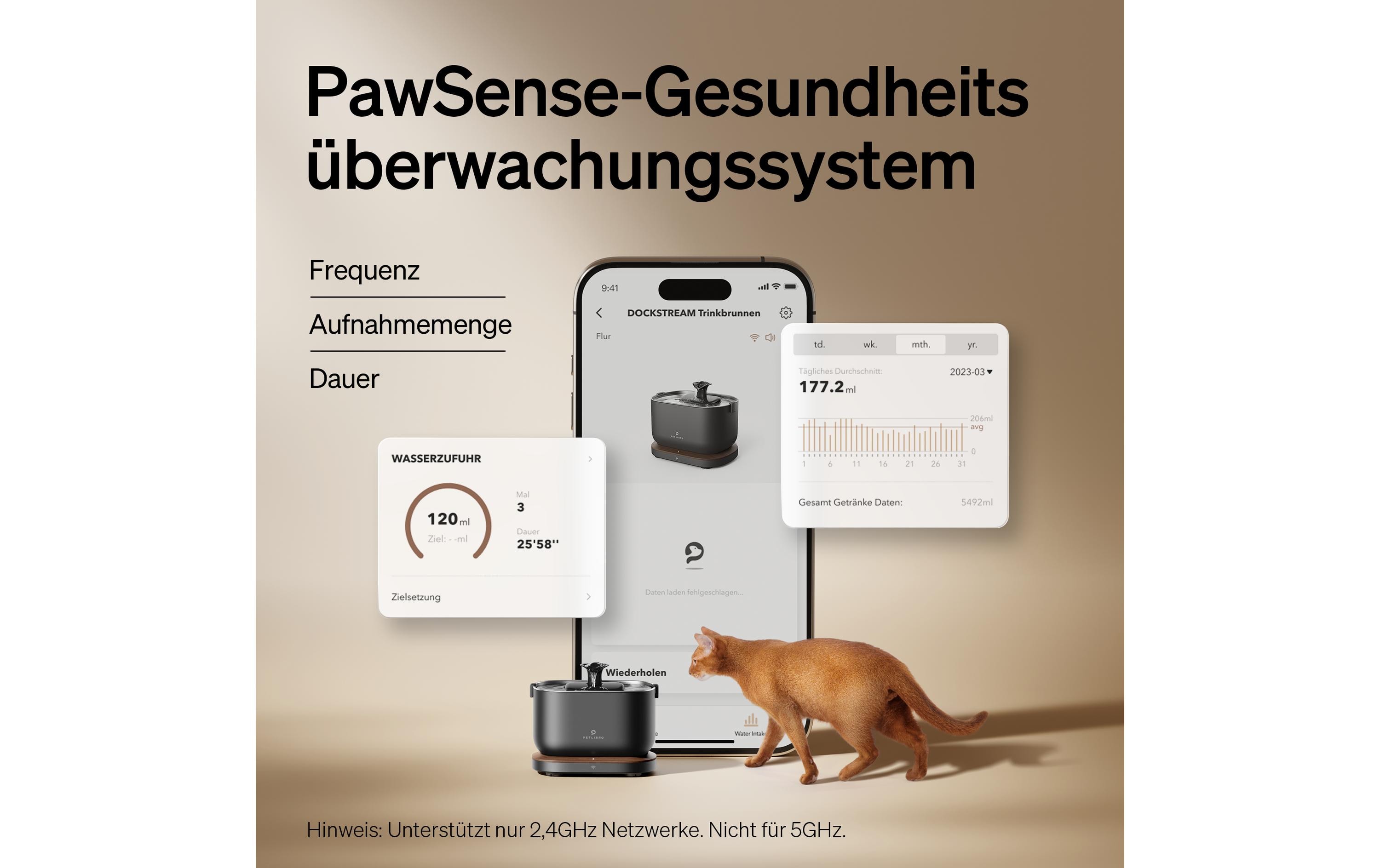 Petlibro Dockstream intelligenter Katzenbrunnen Schwarz