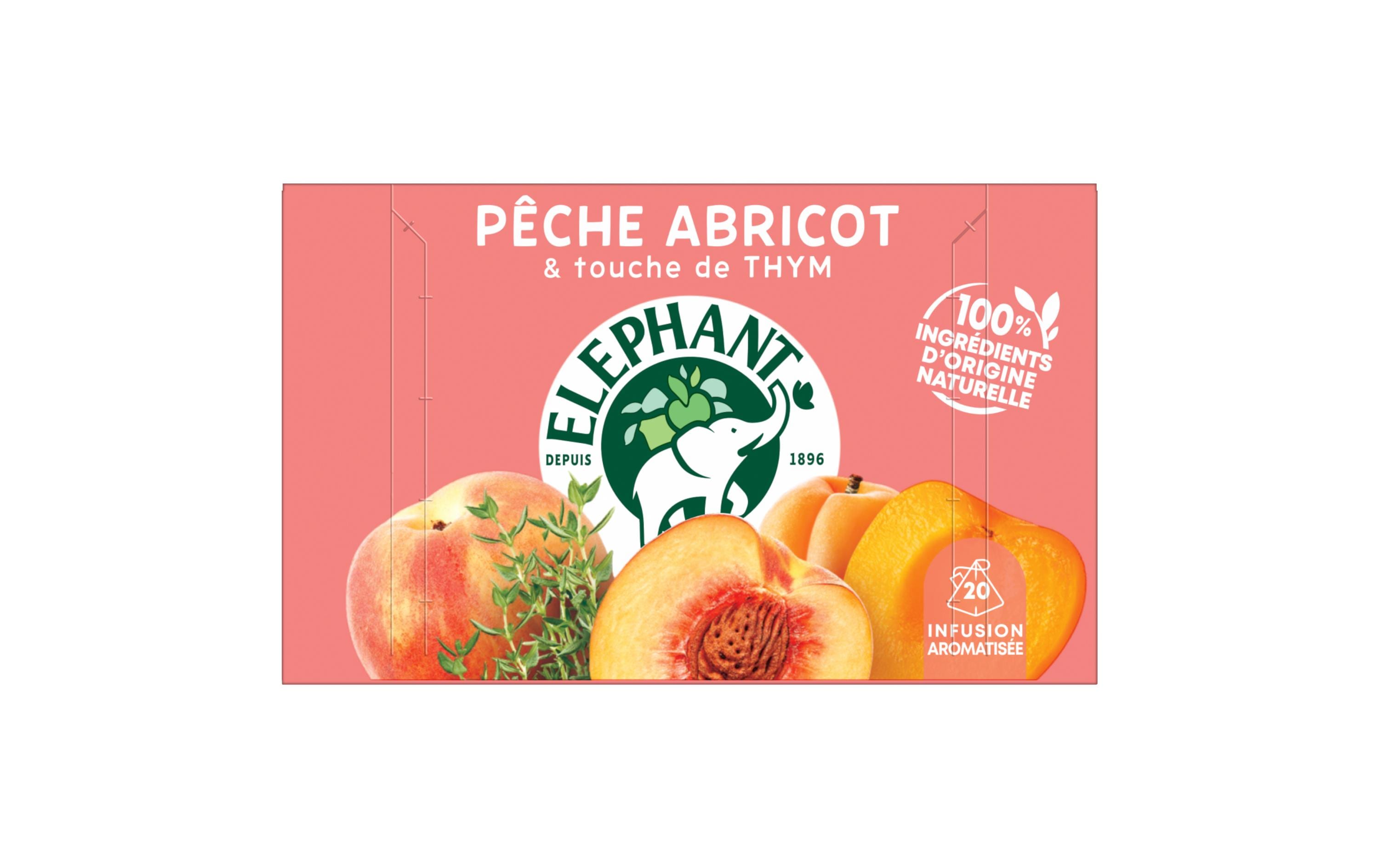 Eléphant Teebeutel Infusion Péche Abricot 20 Stück