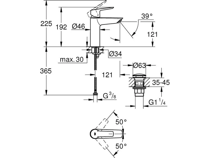 GROHE Lavaboarmatur Start M-Size Mattschwarz