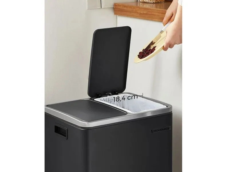 Songmics Abfalleimer 30 l, Schwarz Songmics Abfalleimer 30 l, Schwarz