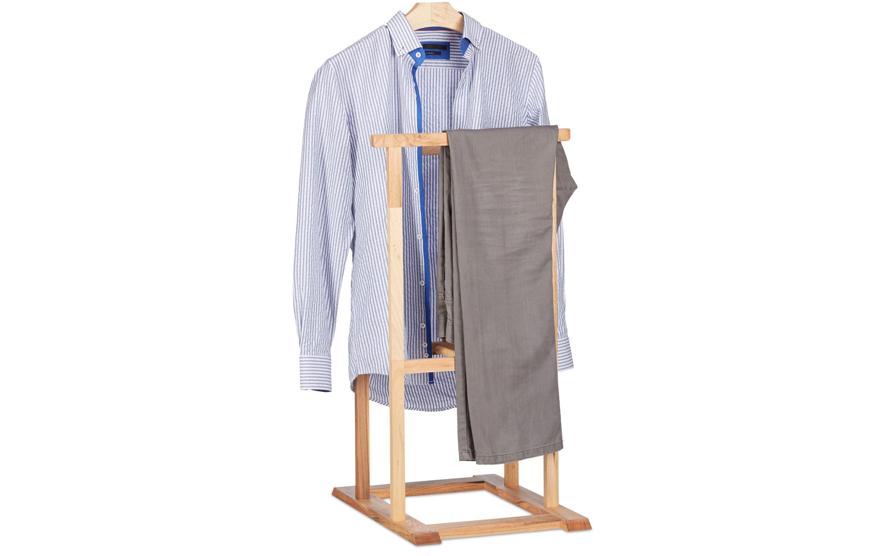 relaxdays Garderobenständer 102 x 47 x 50 cm, Natur