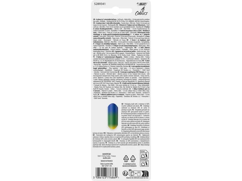 BIC 4 Colours® Rainbow Vivid blau, rot, grün,schwarz Medium (M) BIC 4 Colours® Rainbow Vivid blau, rot, grün,schwarz Medium (M)
