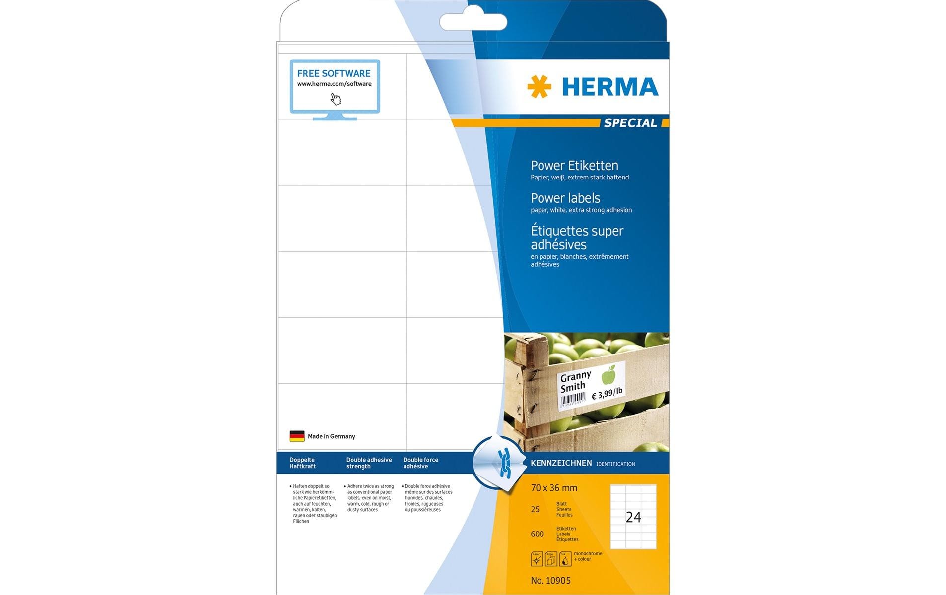 HERMA Universal-Etiketten Power 10905 70 x 36 mm