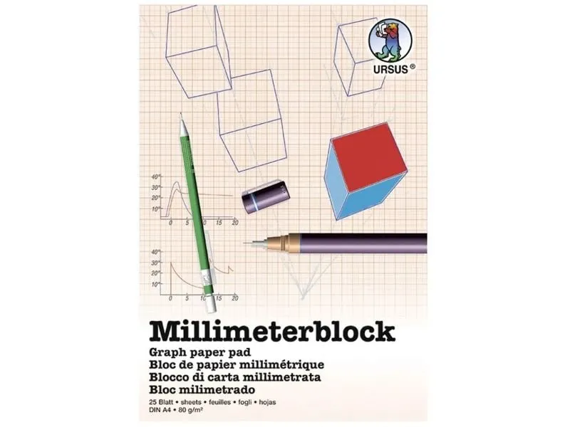 URSUS Milimeterpapier 80 g/m², A4, 25 Blatt URSUS Milimeterpapier 80 g/m², A4, 25 Blatt
