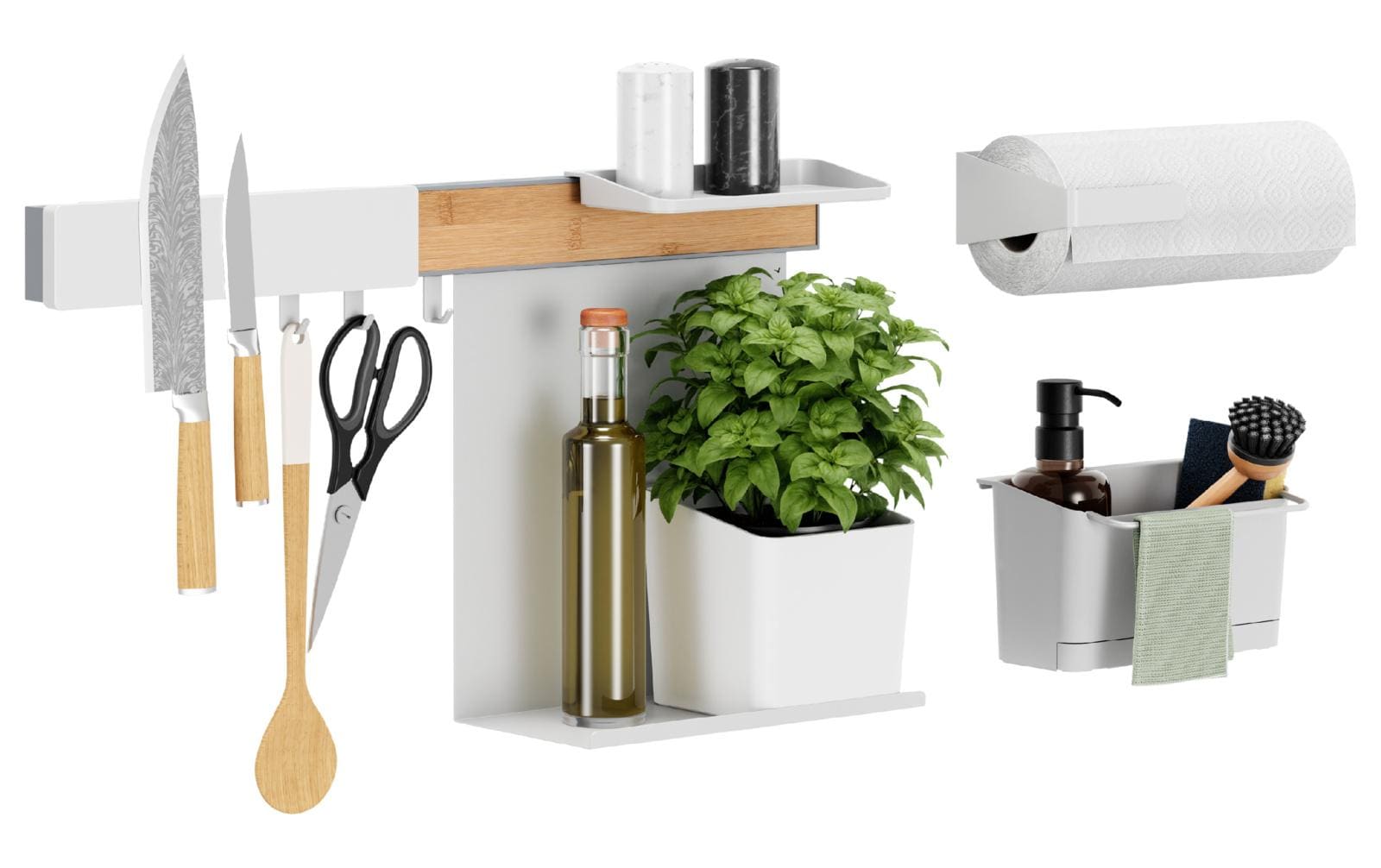 tesa Kombi Set XL Bambus/Weiss