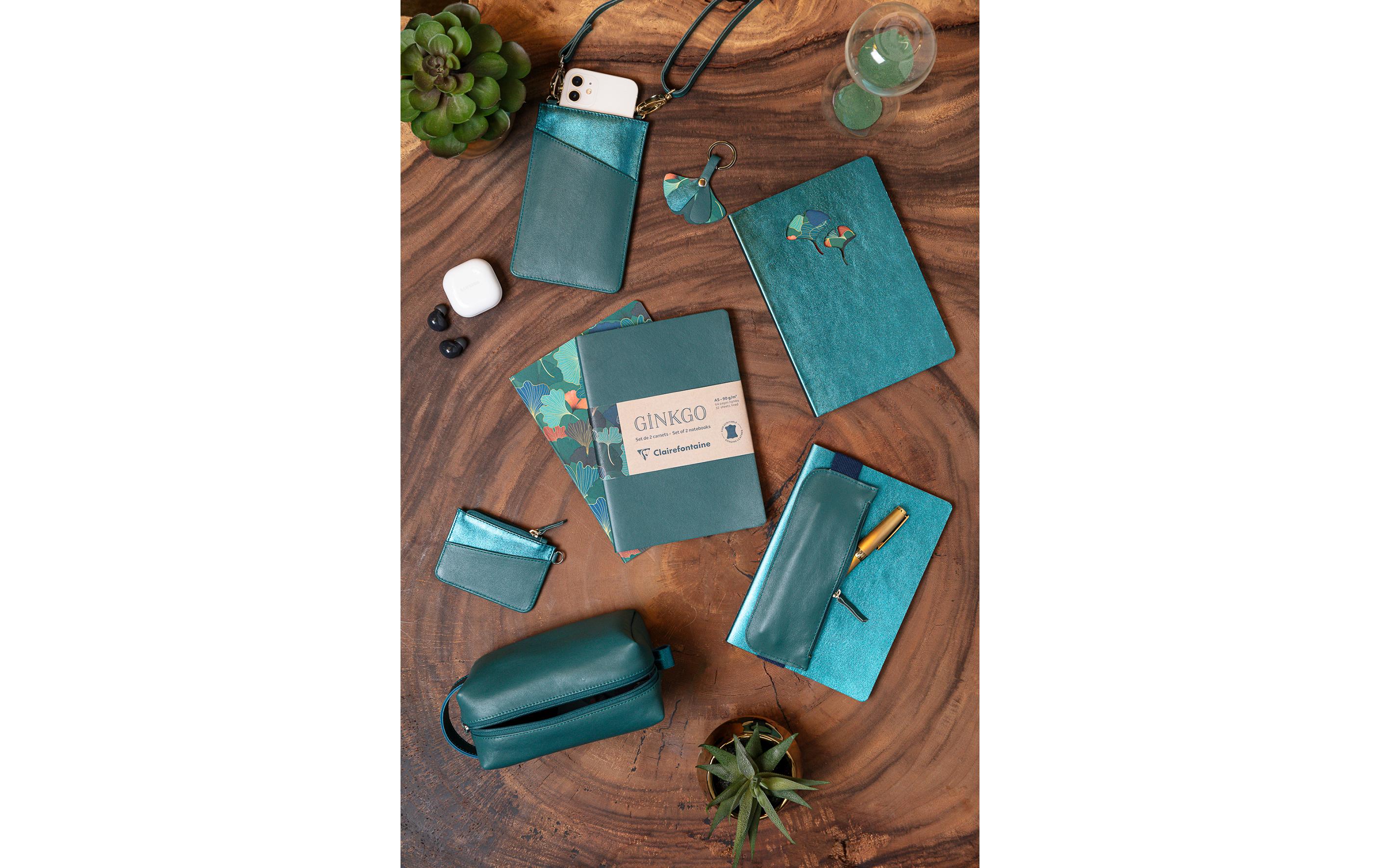 Clairefontaine Notizheft Ginkgo assortiert, A5, Liniert, Grün