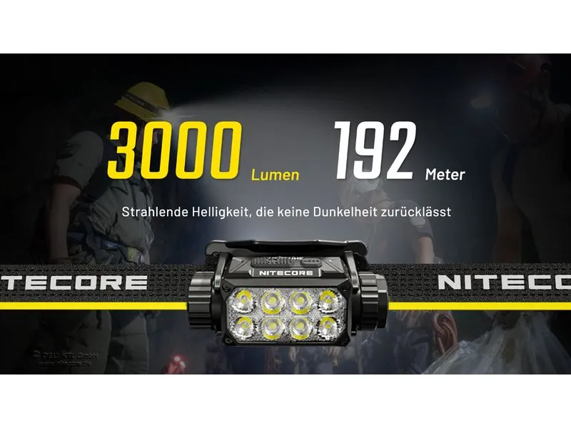 Nitecore Stirnlampe HC75UHE 3000 lm Gelb/Schwarz Nitecore Stirnlampe HC75UHE 3000 lm Gelb/Schwarz