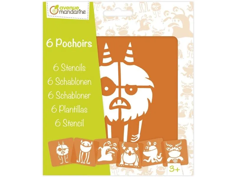 Avenue Mandarine Schablone 15 x 15 cm, Monster Avenue Mandarine Schablone 15 x 15 cm, Monster