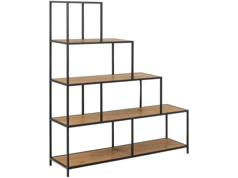 AC Design Regal Seaford 135 x 35 x 150 cm, Nature/Schwarz